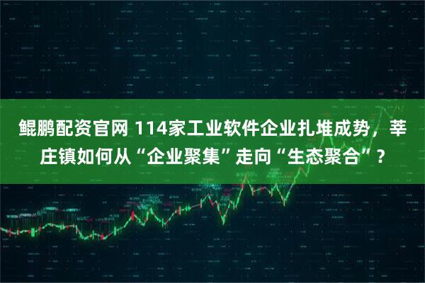 鲲鹏配资官网 114家工业软件企业扎堆成势，莘庄镇如何从“企业聚集”走向“生态聚合”？