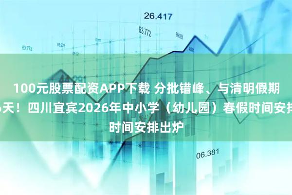 100元股票配资APP下载 分批错峰、与清明假期连休6天!四川宜宾2026年中小学(幼儿园)春假时间安排出炉